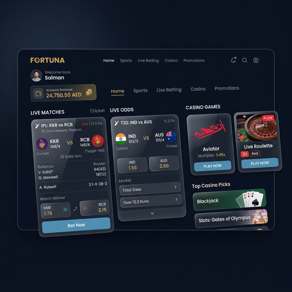 BetPro Account Saudi Arabia — Sports betting exchange and live casino dashboard on BPExch